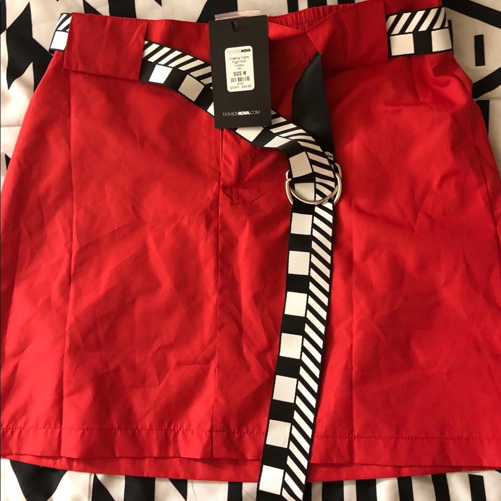 Red Fashionnova skirt